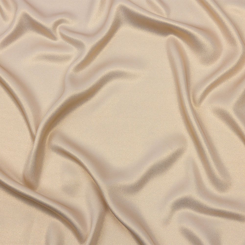Ultra-Smooth Polyester Georgette with Foiling – Beige and Gold – Valeria Collection Ultra-Smooth Polyester Georgette with Foiling – Beige and Gold – Valeria Collection