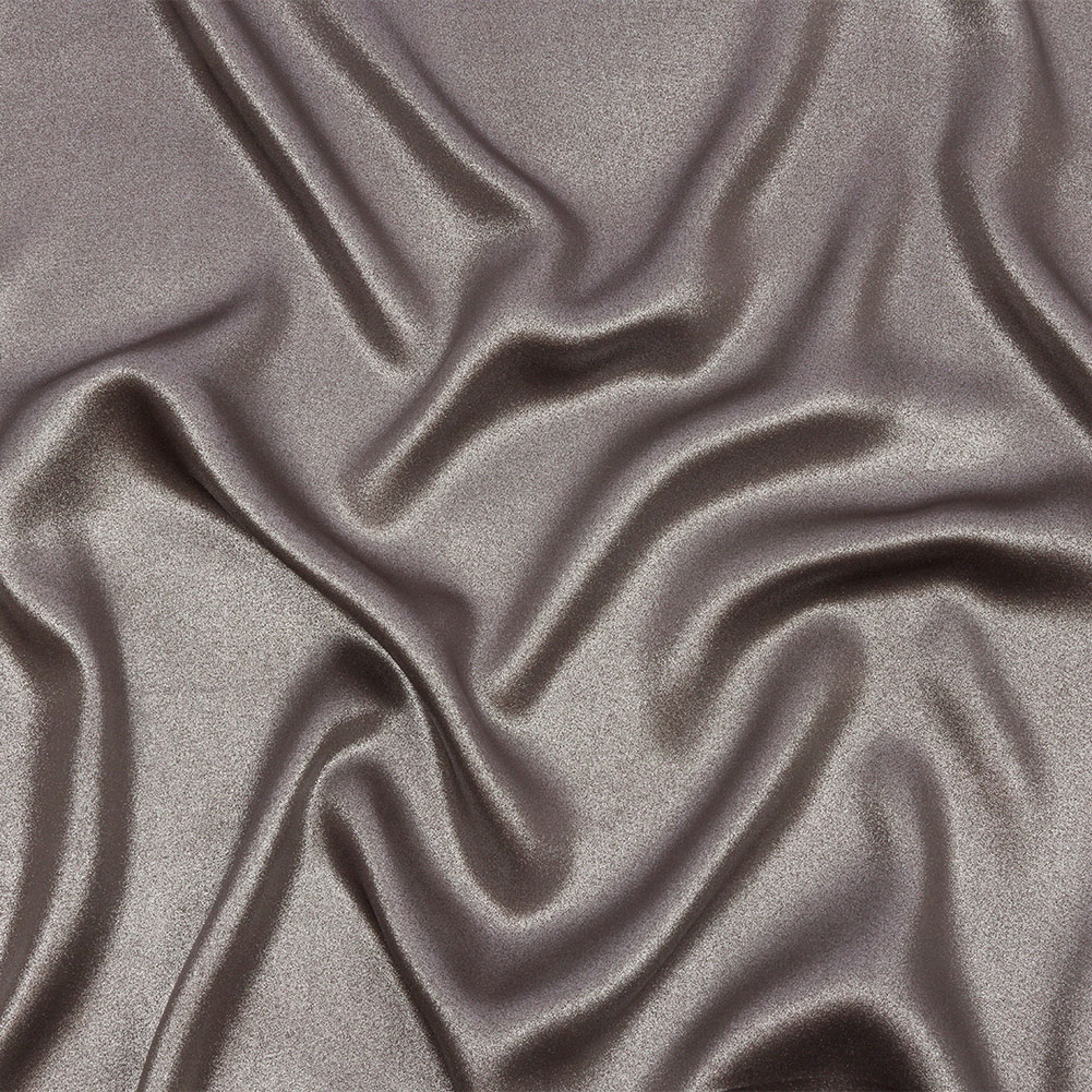 Ultra-Smooth Polyester Georgette with Foiling – Brown and Silver – Valeria Collection Ultra-Smooth Polyester Georgette with Foiling – Brown and Silver – Valeria Collection