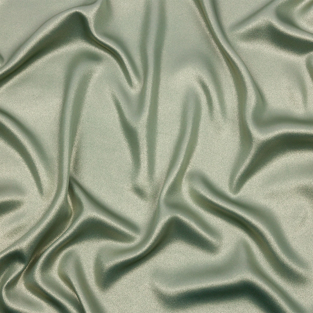 Ultra-Smooth Polyester Georgette with Foiling – Sage and Gold – Valeria Collection Ultra-Smooth Polyester Georgette with Foiling – Sage and Gold – Valeria Collection