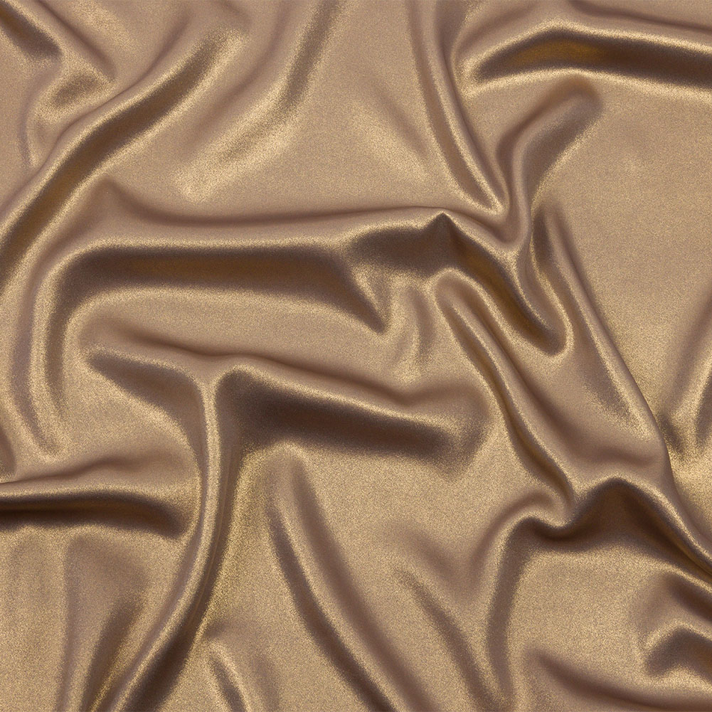 Ultra-Smooth Polyester Georgette with Foiling – Taupe and Gold – Valeria Collection Ultra-Smooth Polyester Georgette with Foiling – Taupe and Gold – Valeria Collection