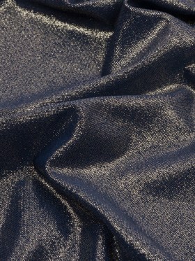 Polyester Interlock Knit with Gold Foiling – Dress Blues – Oriana Collection Polyester Interlock Knit with Gold Foiling – Dress Blues – Oriana Collection