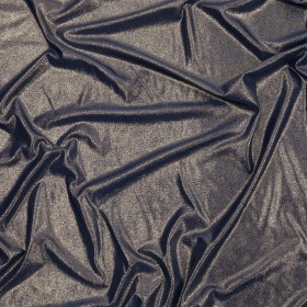 Polyester Interlock Knit with Gold Foiling – Dress Blues – Oriana Collection Polyester Interlock Knit with Gold Foiling – Dress Blues – Oriana Collection