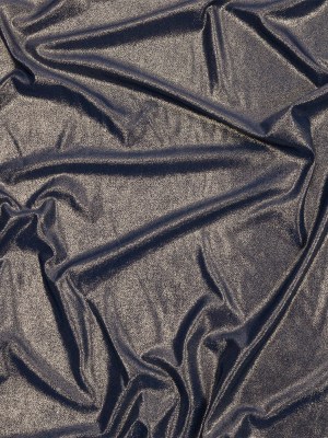Polyester Interlock Knit with Gold Foiling – Dress Blues – Oriana Collection Polyester Interlock Knit with Gold Foiling – Dress Blues – Oriana Collection