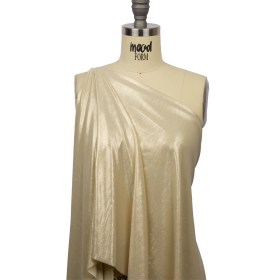 Polyester Interlock Knit with Gold Foiling – Sand – Oriana Collection Polyester Interlock Knit with Gold Foiling – Sand – Oriana Collection