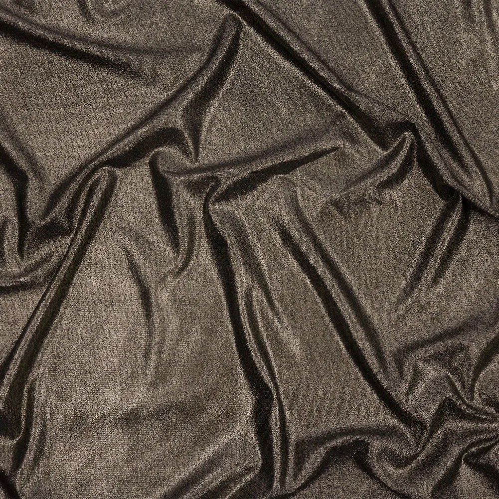 Foiled ITY Interlock Knit – Black and Gold – Gaby Collection Foiled ITY Interlock Knit – Black and Gold – Gaby Collection