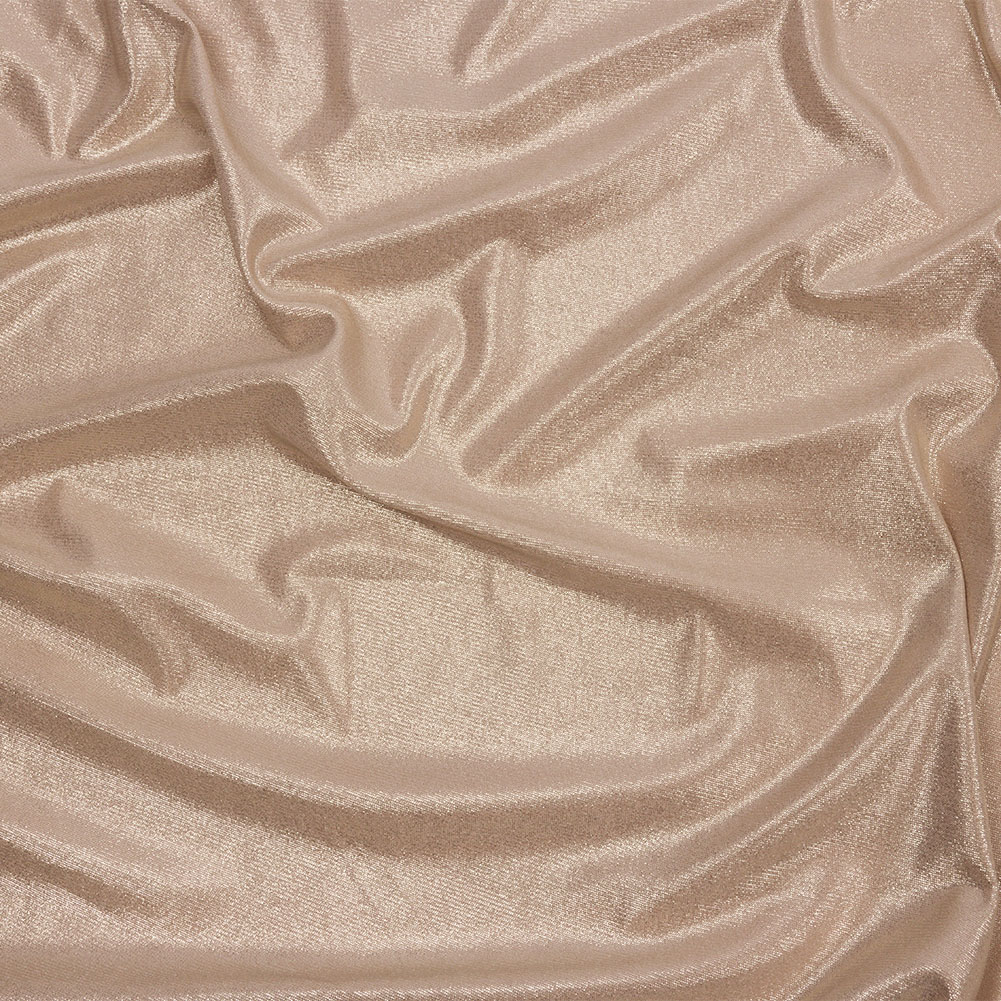 Foiled ITY Interlock Knit – Plaza Taupe and Gold – Gaby Collection Foiled ITY Interlock Knit – Plaza Taupe and Gold – Gaby Collection