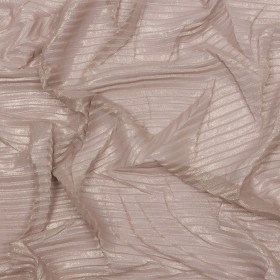 Polyester Chiffon with Abstract Pleats and Gold Foil – Tan – Melia Collection Polyester Chiffon with Abstract Pleats and Gold Foil – Tan – Melia Collection