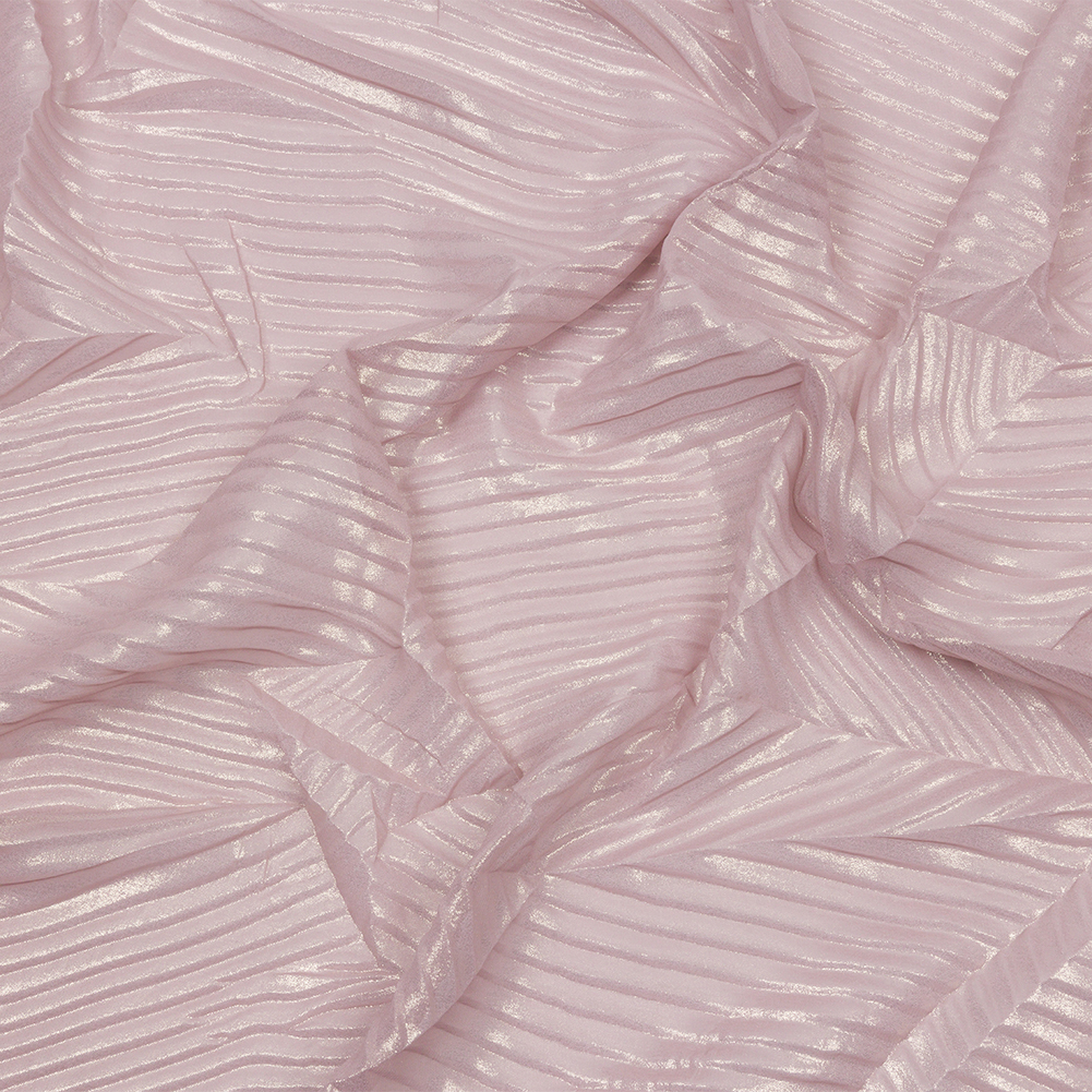 Polyester Chiffon with Abstract Pleats and Gold Foil – Mauve – Melia Collection Polyester Chiffon with Abstract Pleats and Gold Foil – Mauve – Melia Collection