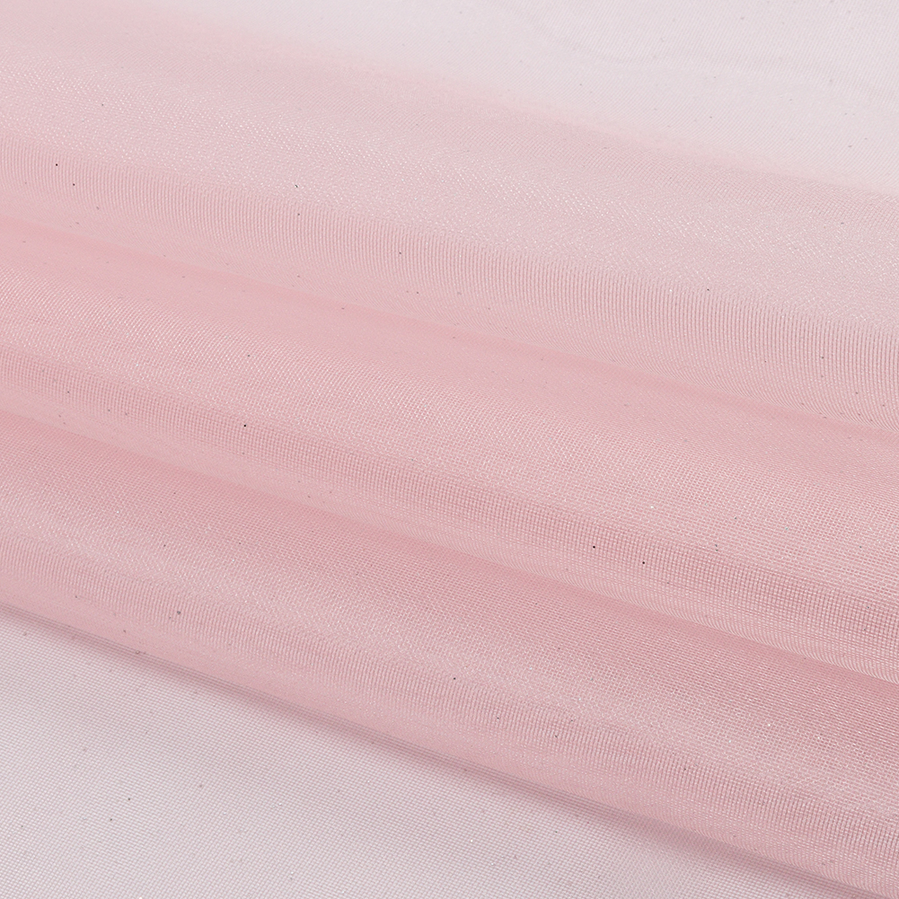 Polyester Mesh Organza with Silver Glitter – Baby Pink – Starlight Collection Polyester Mesh Organza with Silver Glitter – Baby Pink – Starlight Collection