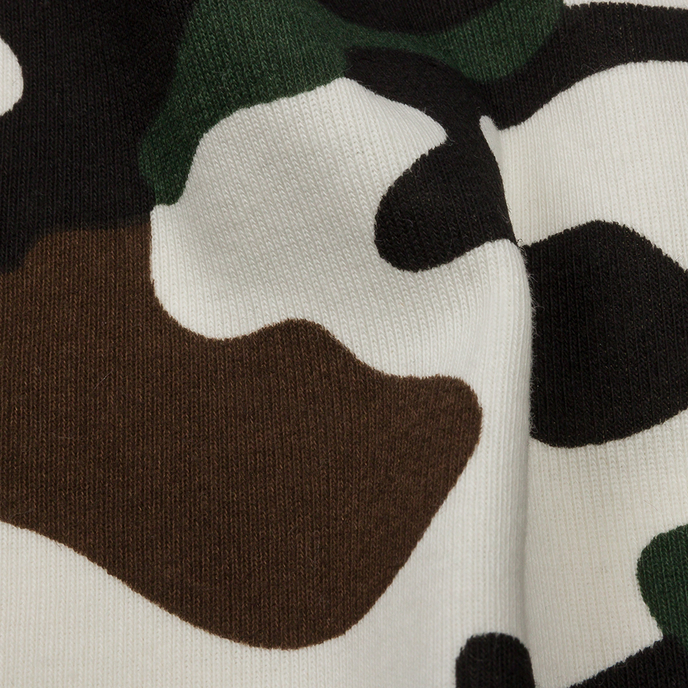 Green, Brown and White Camouflage Cotton Rib Knit Green, Brown and White Camouflage Cotton Rib Knit