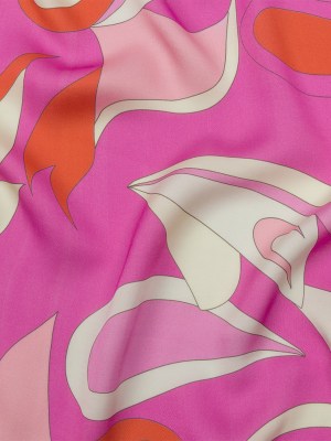 Sustainable and Recycled Viscose Satin Print – Hot Pink, Red-Orange and White Abstract – Mood Exclusive Free Falling Sustainable and Recycled Viscose Satin Print – Hot Pink, Red-Orange and White Abstract – Mood Exclusive Free Falling