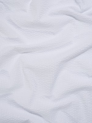 Polyester and Cotton Seersucker – White on White Candy Stripes – Wylie Collection Polyester and Cotton Seersucker – White on White Candy Stripes – Wylie Collection