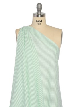 Polyester and Cotton Seersucker – Green and White Candy Stripes – Wylie Collection Polyester and Cotton Seersucker – Green and White Candy Stripes – Wylie Collection