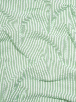 Polyester and Cotton Seersucker – Green and White Candy Stripes – Wylie Collection Polyester and Cotton Seersucker – Green and White Candy Stripes – Wylie Collection
