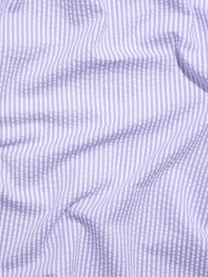 Polyester and Cotton Seersucker – Purple and White Candy Stripes – Wylie Collection Polyester and Cotton Seersucker – Purple and White Candy Stripes – Wylie Collection