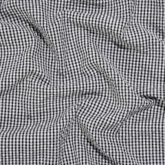 Polyester and Cotton Seersucker – Black and White Checks – Wylie Collection Polyester and Cotton Seersucker – Black and White Checks – Wylie Collection