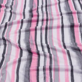 Pink, Gray and White Painterly Stripes Stretch Rayon Jersey Pink, Gray and White Painterly Stripes Stretch Rayon Jersey