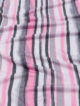 Pink, Gray and White Painterly Stripes Stretch Rayon Jersey Pink, Gray and White Painterly Stripes Stretch Rayon Jersey