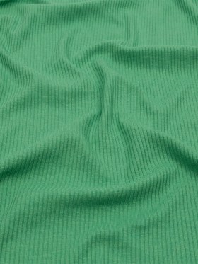 Grass Green Stretch Cotton and Modal 3×3 Rib Knit Grass Green Stretch Cotton and Modal 3×3 Rib Knit