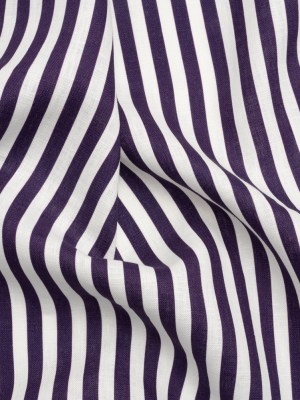 Medium Weight Linen Woven – Eggplant Stripes – Lydia Collection Medium Weight Linen Woven – Eggplant Stripes – Lydia Collection