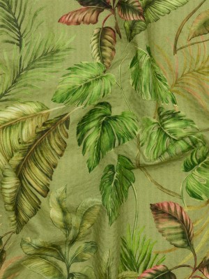 Cotton and Viscose Striped Seersucker Print – Green Leaves – Mood Exclusive Tropic Royale Cotton and Viscose Striped Seersucker Print – Green Leaves – Mood Exclusive Tropic Royale