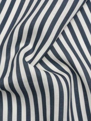 Medium Weight Linen Woven – Steel Blue Stripes – Lydia Collection Medium Weight Linen Woven – Steel Blue Stripes – Lydia Collection