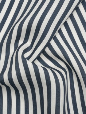 Medium Weight Linen Woven – Steel Blue Stripes – Lydia Collection Medium Weight Linen Woven – Steel Blue Stripes – Lydia Collection