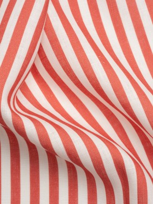 Medium Weight Linen Woven – Coral Stripes – Lydia Collection Medium Weight Linen Woven – Coral Stripes – Lydia Collection
