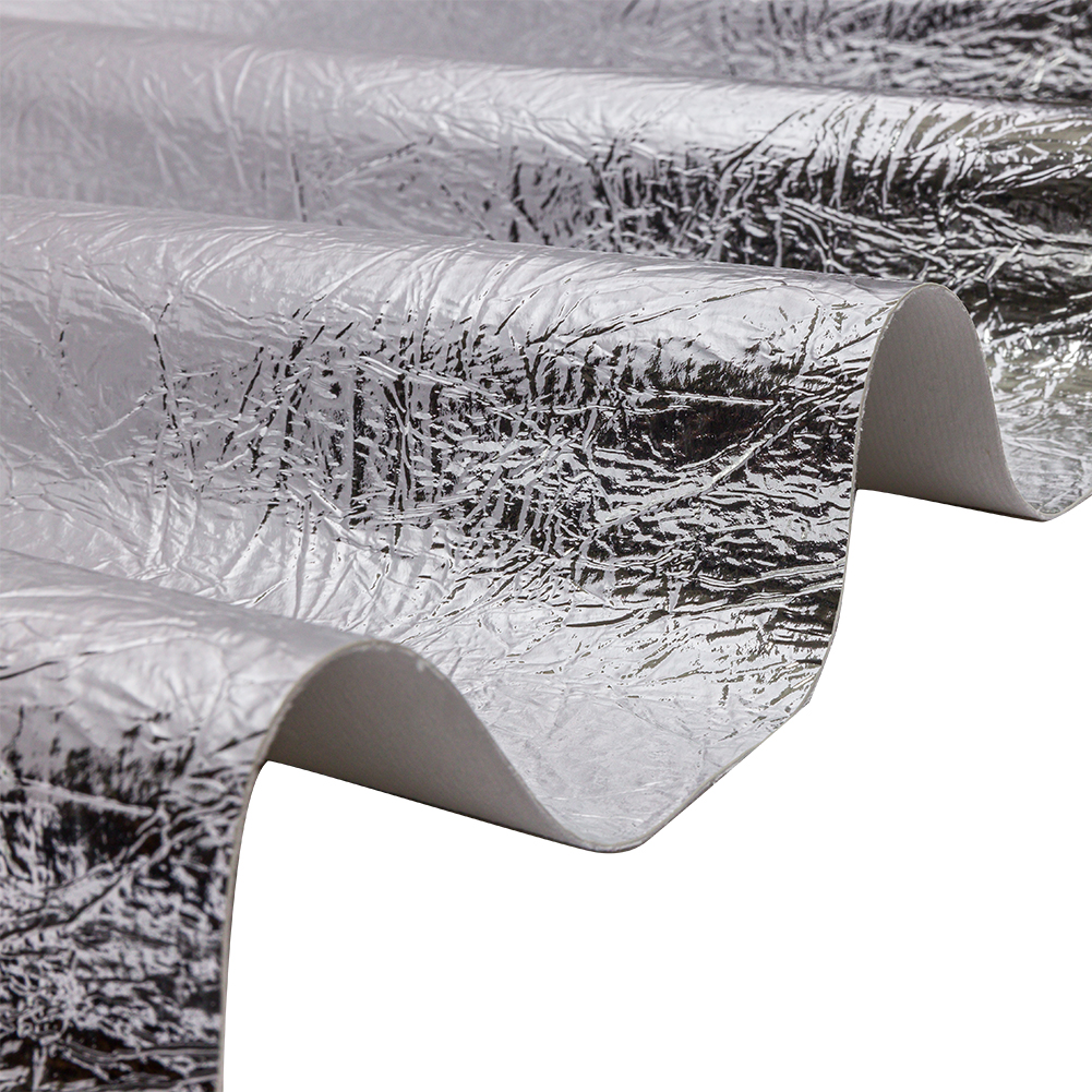 Crinkled Mirror Vinyl with Fabric Backing – Silver – Ingot Collection Crinkled Mirror Vinyl with Fabric Backing – Silver – Ingot Collection