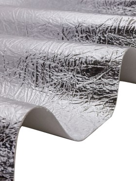 Crinkled Mirror Vinyl with Fabric Backing – Silver – Ingot Collection Crinkled Mirror Vinyl with Fabric Backing – Silver – Ingot Collection