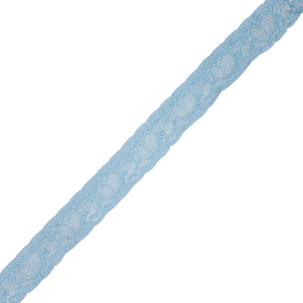 Famous NYC Designer Baby Blue Little Leaves Stretch Lace Trim with Scallops – 1″ Famous NYC Designer Baby Blue Little Leaves Stretch Lace Trim with Scallops – 1″