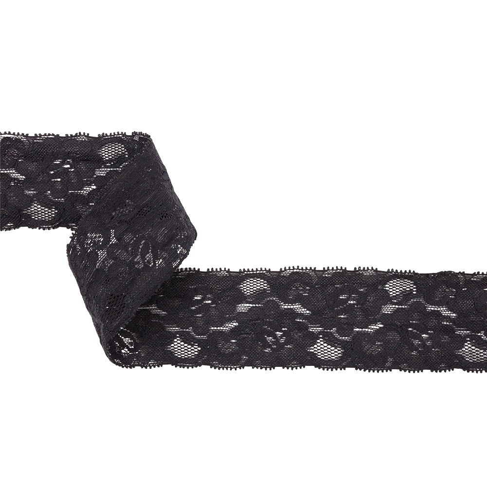 Famous NYC Designer Dark Gray Floral Stretch Lace Trim – 1.75″ Famous NYC Designer Dark Gray Floral Stretch Lace Trim – 1.75″