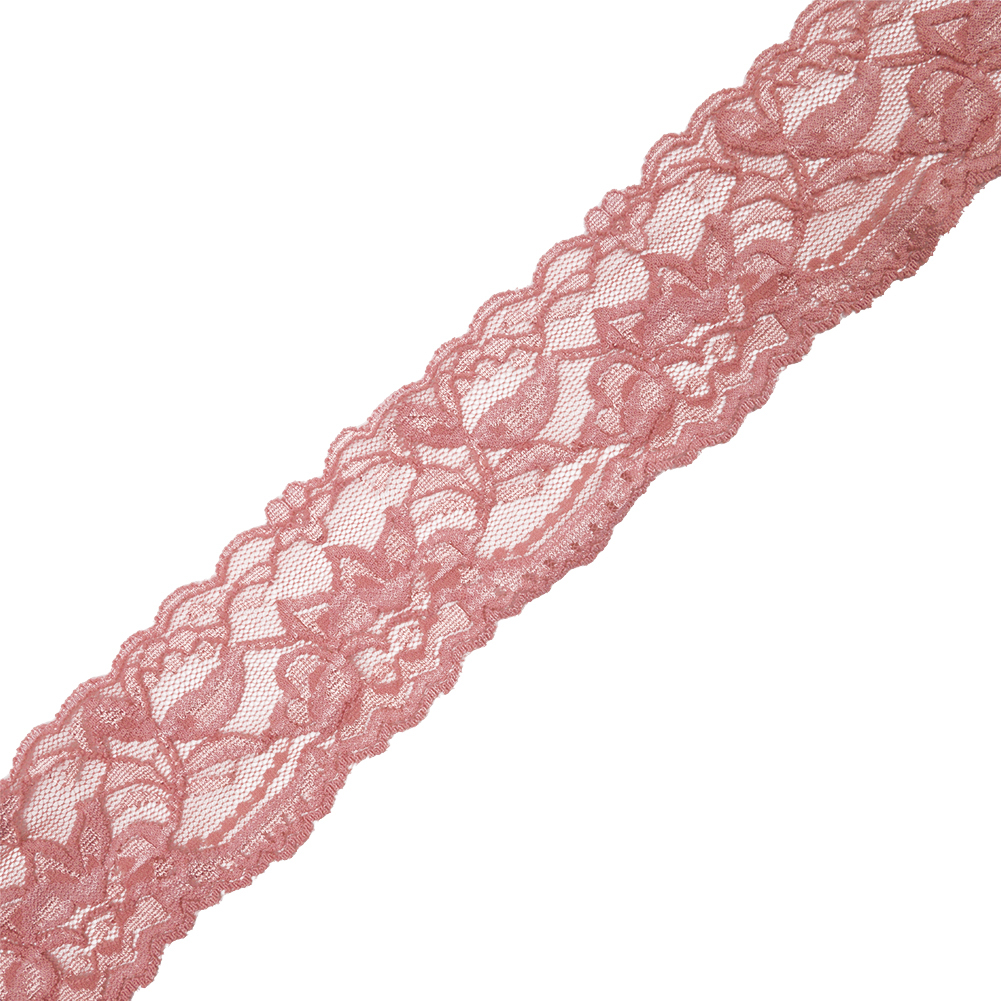 Famous NYC Designer Rose Two Tone Floral Vines Stretch Lace Trim with Scalloped Edges – 2″ Famous NYC Designer Rose Two Tone Floral Vines Stretch Lace Trim with Scalloped Edges – 2″