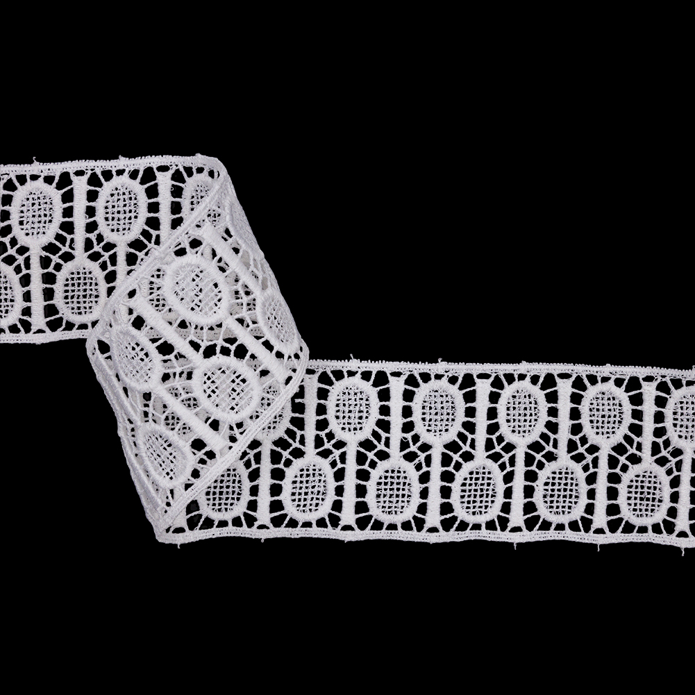 Famous NYC Designer White Tennis Rackets Cotton Venise Lace Trim – 2.125″ Famous NYC Designer White Tennis Rackets Cotton Venise Lace Trim – 2.125″