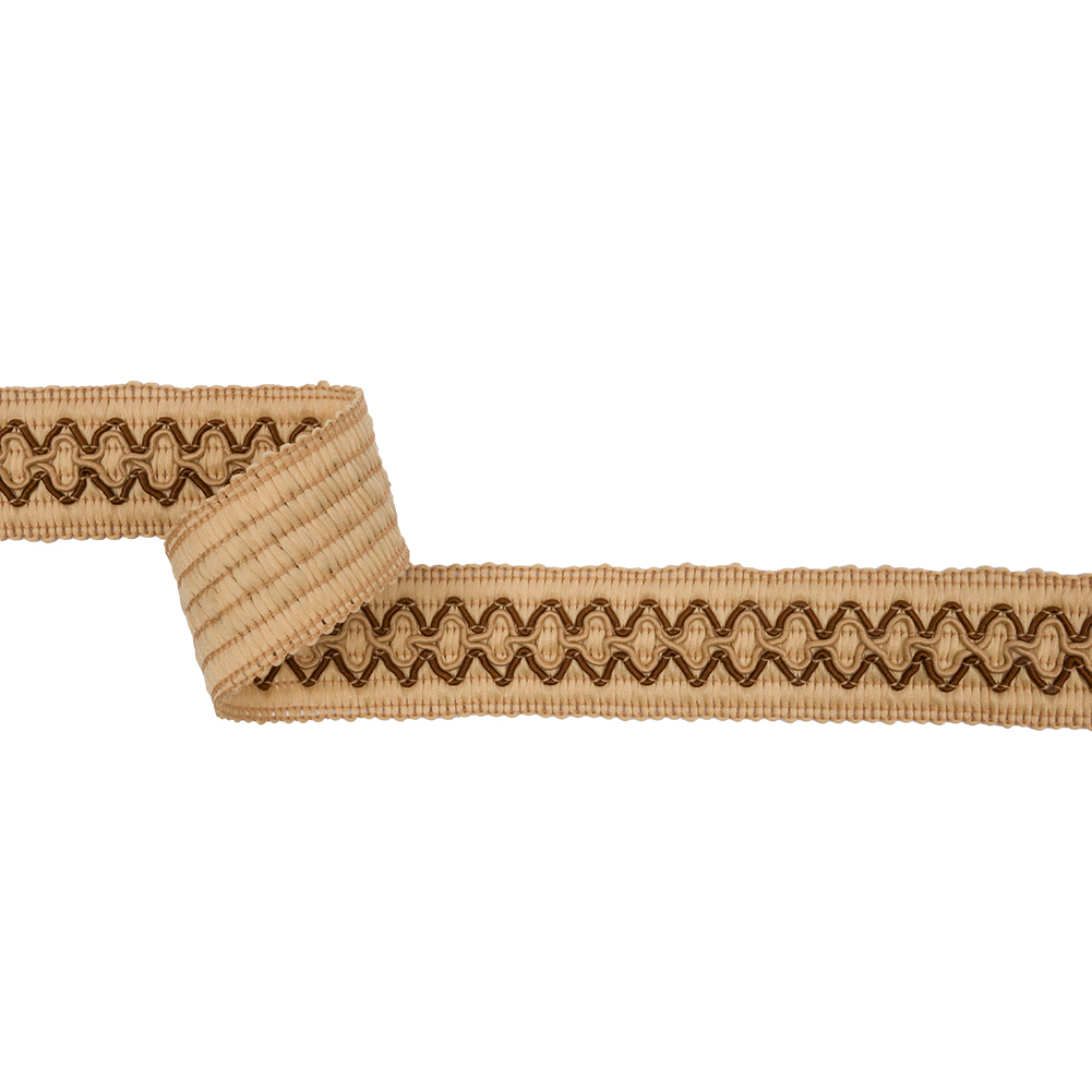 Famous NYC Designer Tan and Brown Diamonds Braided Trim – 1.25″ Famous NYC Designer Tan and Brown Diamonds Braided Trim – 1.25″