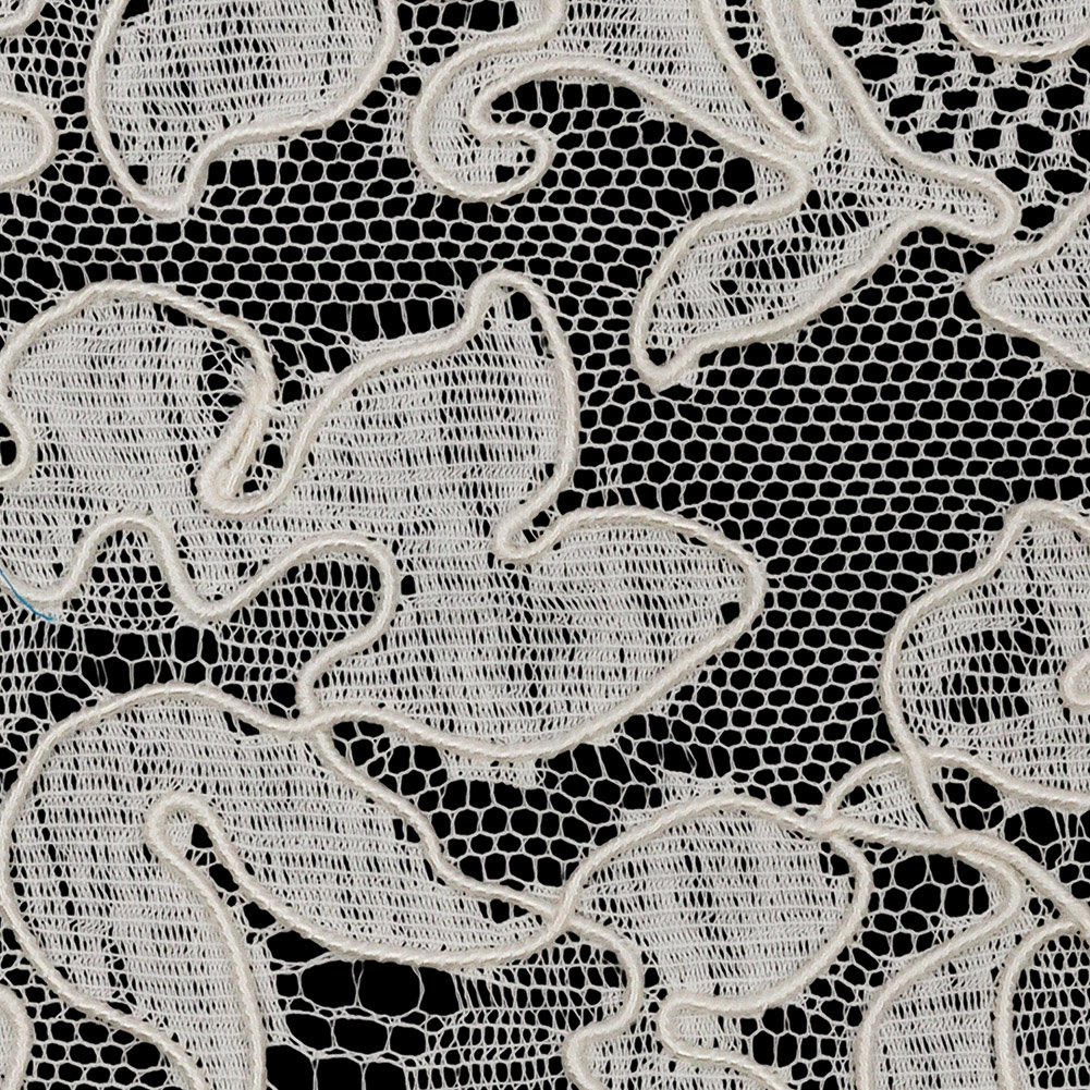 Ivory Floral Scalloped Corded Lace Trim – 3.75″ Ivory Floral Scalloped Corded Lace Trim – 3.75″