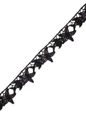 Black Starfish and Minnow Venise Lace Trim – 1.25″ Black Starfish and Minnow Venise Lace Trim – 1.25″