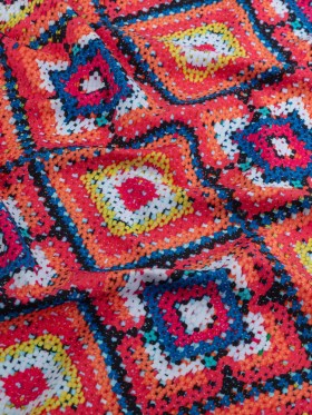 Red, Blue and Yellow Crochet Beads Caye UV Protective Compression Swimwear Tricot with Aloe Vera Microcapsules Red, Blue and Yellow Crochet Beads Caye UV Protective Compression Swimwear Tricot with Aloe Vera Microcapsules