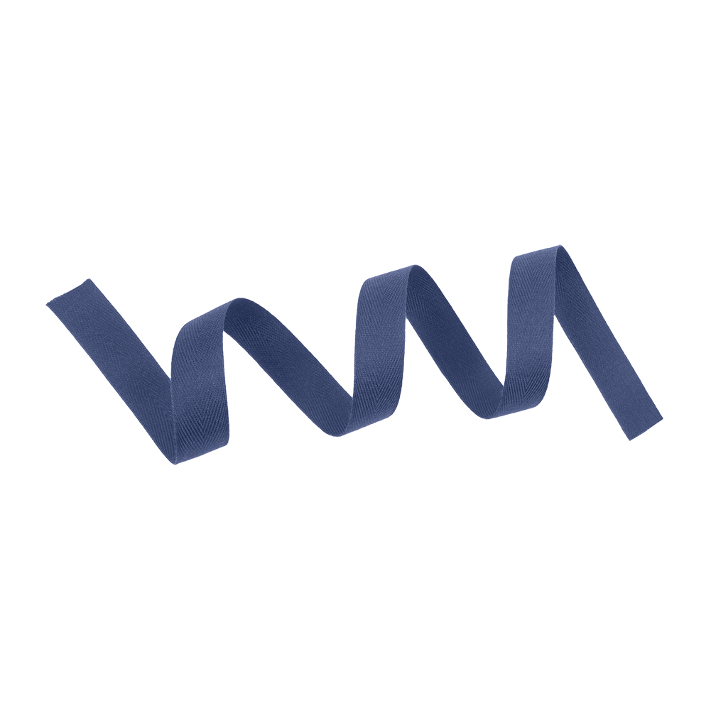 Tilly Purple Navy Herringbone Cotton Twill Tape - 15mm