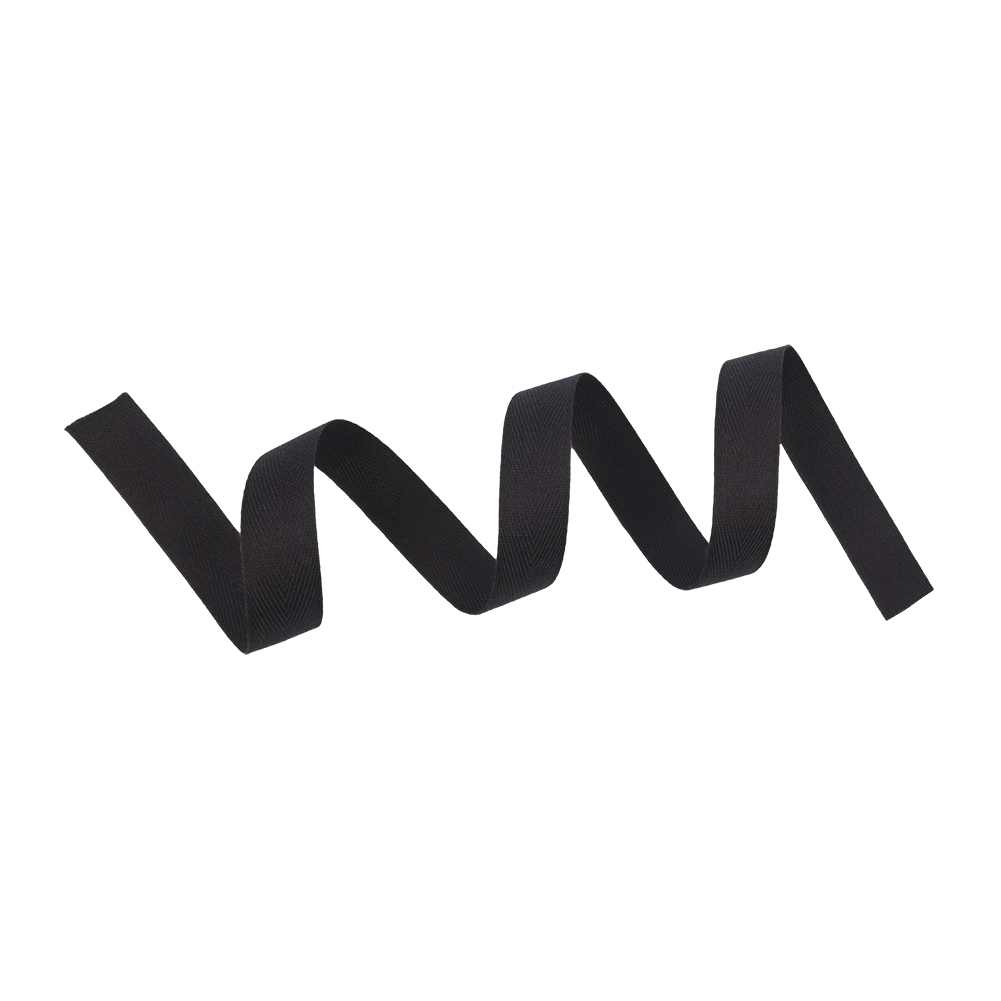 Tilly Caviar Herringbone Cotton Twill Tape - 15mm