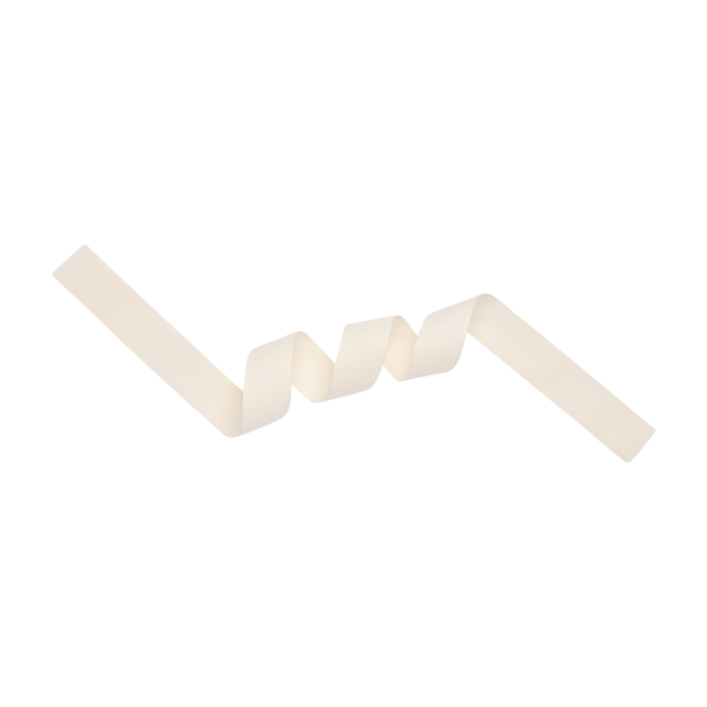 Tilly Ivory Pearl Herringbone Cotton Twill Tape – 20mm Tilly Ivory Pearl Herringbone Cotton Twill Tape – 20mm