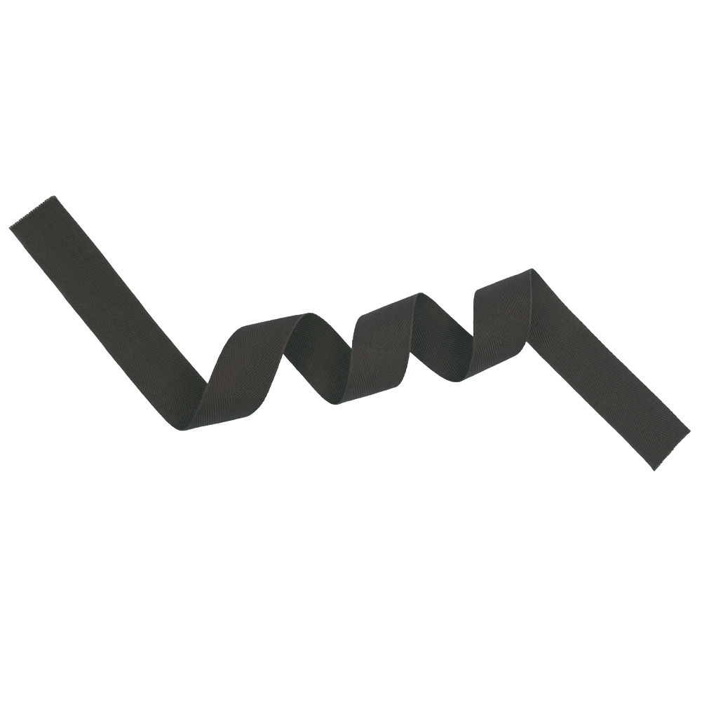 Tilly Shadow Gray Herringbone Cotton Twill Tape - 20mm