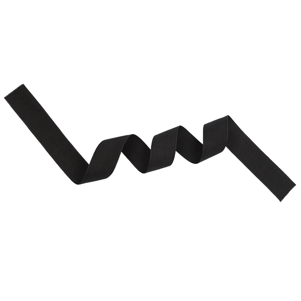 Tilly Caviar Herringbone Cotton Twill Tape - 20mm