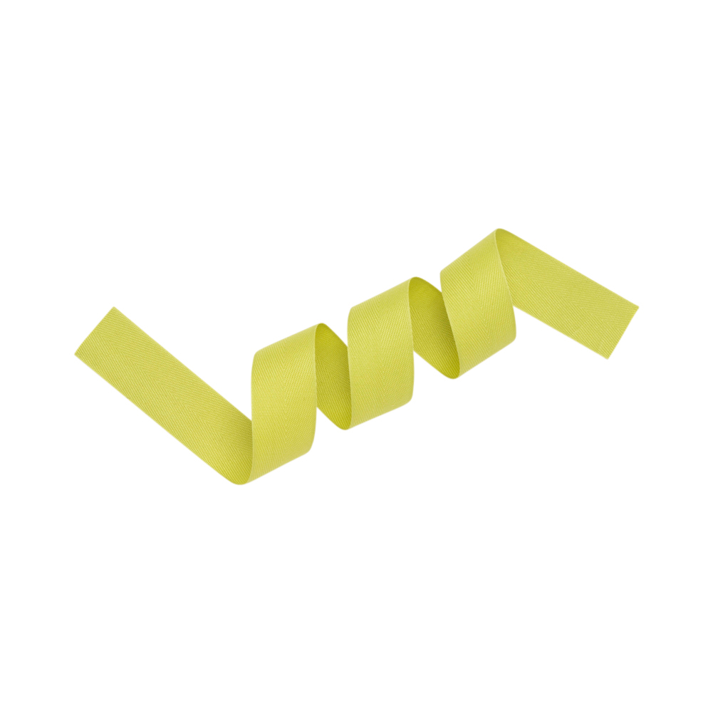 Tilly Light Chartreuse Herringbone Cotton Twill Tape - 25mm