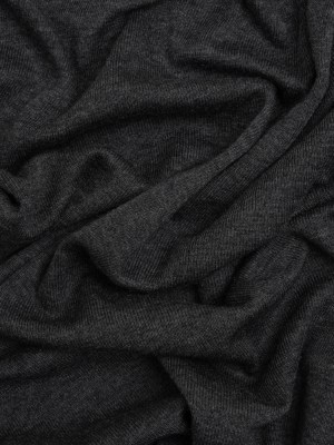 Cotton and Modal 1×1 Rib Knit – Heathered Dark Gray Cotton and Modal 1×1 Rib Knit – Heathered Dark Gray