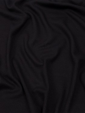 Black Rayon and Polyester Waffle Knit Black Rayon and Polyester Waffle Knit