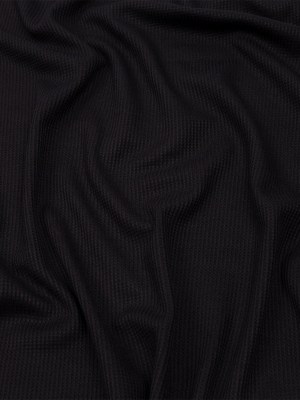Black Rayon and Polyester Waffle Knit Black Rayon and Polyester Waffle Knit