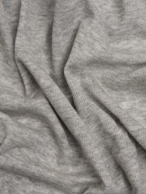 Cotton and Modal 1×1 Rib Knit – Heathered Light Gray Cotton and Modal 1×1 Rib Knit – Heathered Light Gray