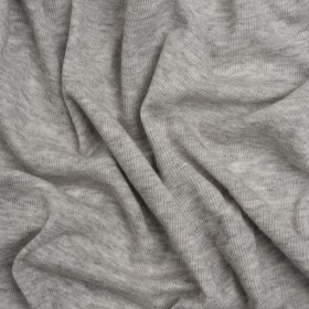 Cotton and Modal 1×1 Rib Knit – Heathered Light Gray Cotton and Modal 1×1 Rib Knit – Heathered Light Gray