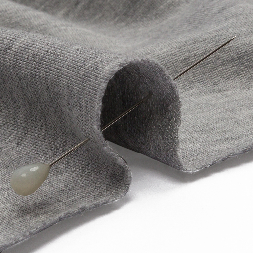 Heathered Light Gray Stretch Rayon French Terry